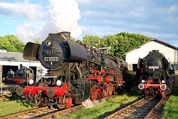 Dampfbetrieb im Bayerischen Eisenbahnmuseum in Nördlingen